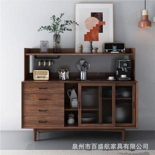 置现代简约木餐边柜厨房客厅原木色ODF收纳物橱柜餐酒实楼厅储物