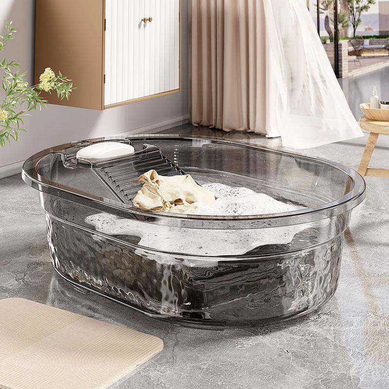 手一体洗衣盆家用特大号948洗透塑明加料盆带搓衣板加厚深洗衣服