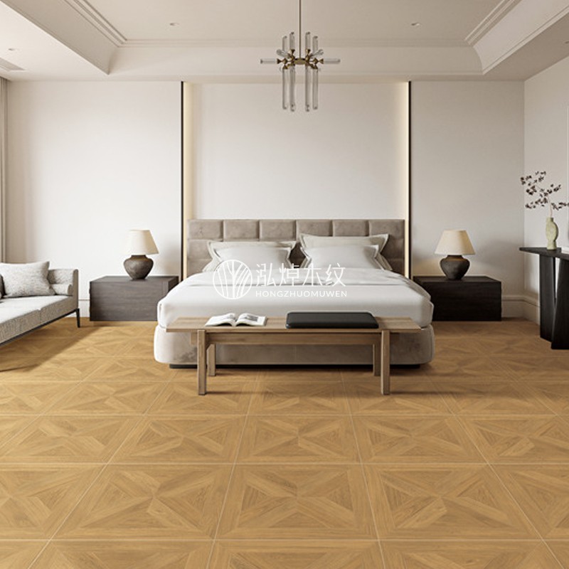 法式复古原木风木纹瓷砖600x600仿实木纹地砖客厅饭厅卧室地板砖