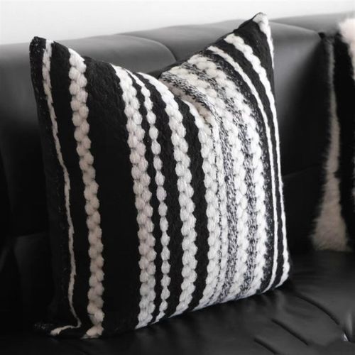 现代几何高级感侘寂风黑白简约抱枕套条纹客厅沙发样板间民宿卧室