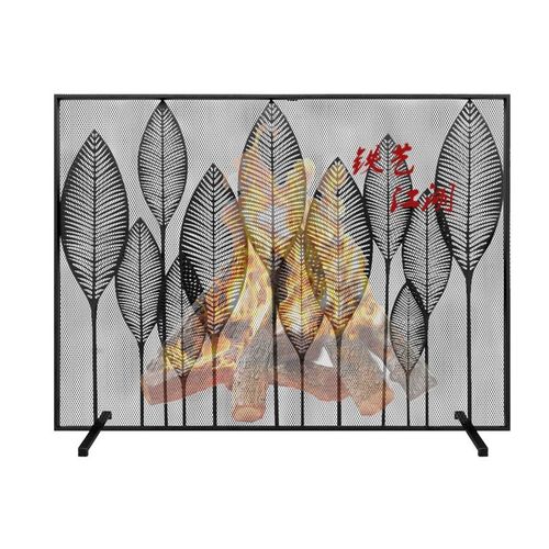 欧式铁艺树叶艺术镂空壁炉屏风隔断带网防灰尘新品家用落地护栏