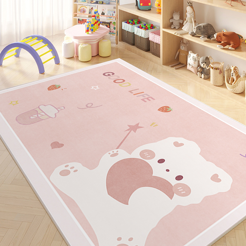 卧室长条床边毯防滑耐磨床前地毯儿童房卧室家用可爱卡通客厅垫子