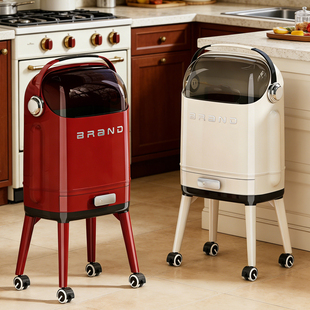 垃圾桶2026新款家用大容量滑盖式高脚免弯腰高颜值带盖可移动纸篓