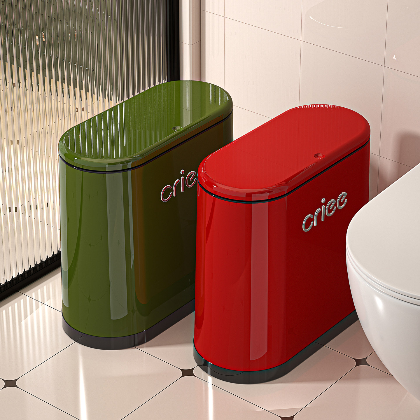 卫生间夹缝垃圾桶2025新款家用按压式纸篓厕所专用带盖窄缝卫生桶