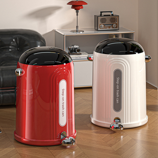 垃圾桶家用客厅2026新款 废纸篓 轻奢高档高颜值带盖卧室大号脚踏式