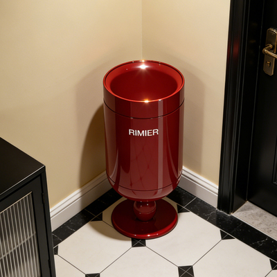 垃圾桶家用2025新款高脚酒杯高颜值客厅复古垃圾筒无盖中古风纸篓