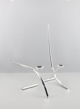 代简约金属半圆弧形店0532烛台摆件酒西餐厅桌餐餐厅客厅家居装饰