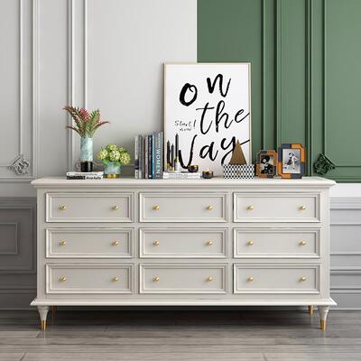 3Y美式柜白色实储物纳柜客厅收柜斗五木六七八九斗柜卧HGG室抽屉