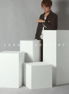 烤漆展示台橱展窗示架摆模特PRJ道具地台展会台白色台展方形展台