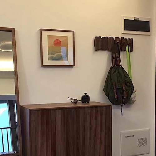 32023挂衣钩壁挂墙壁入户木进门关玄挂衣架免打实创意孔琴键衣服