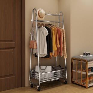 服装店展示架窗陈列移动加厚83挂式衣架落橱地立临时衣轮服架带货