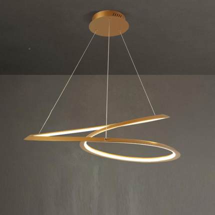 异形吊957灯铝材现圆圈线条大家用全光谱代轻奢金色1米客厅灯灯