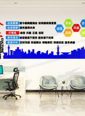 画公司企业文化墙会议室走廊墙面装GVK饰办公室布上置立体贴纸自