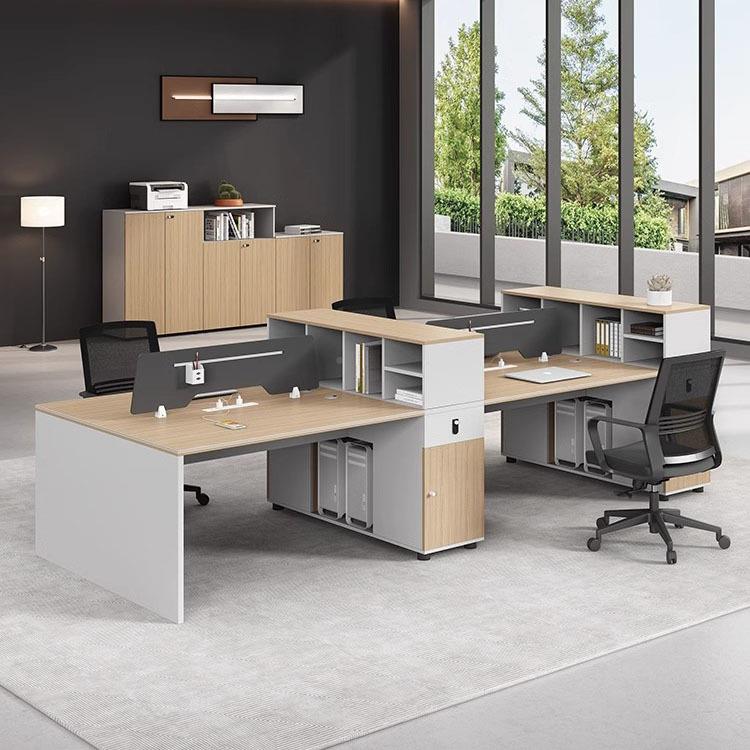 卡职员办公桌4椅组合/6人简约现代办公室桌位子屏风工位电PIB脑桌