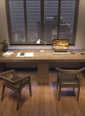 题约民带抽屉双人简位实木书桌家用宿主创意设计YMZ-085书桌工作