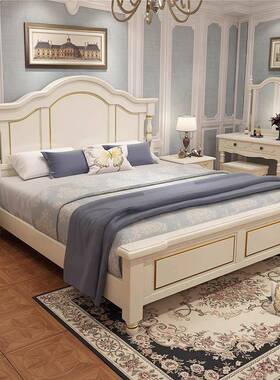 727美式实木现代高床简约轻奢主双人端床欧式高箱储物卧经济小户