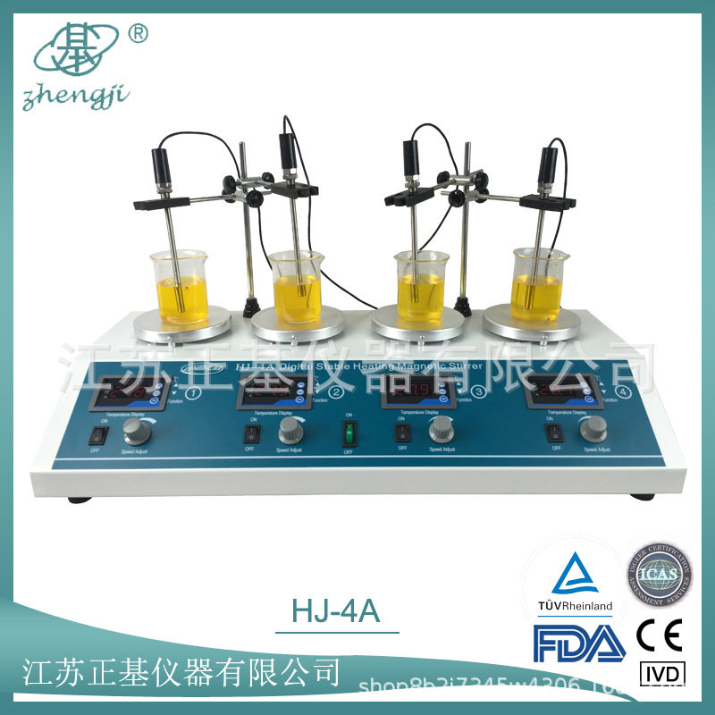 正基仪器四联恒温磁力数显搅拌器