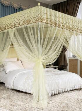 结庆新款大红色婚落地蚊帐家用卧室宫廷DCC单双人床加架粗支防蚊