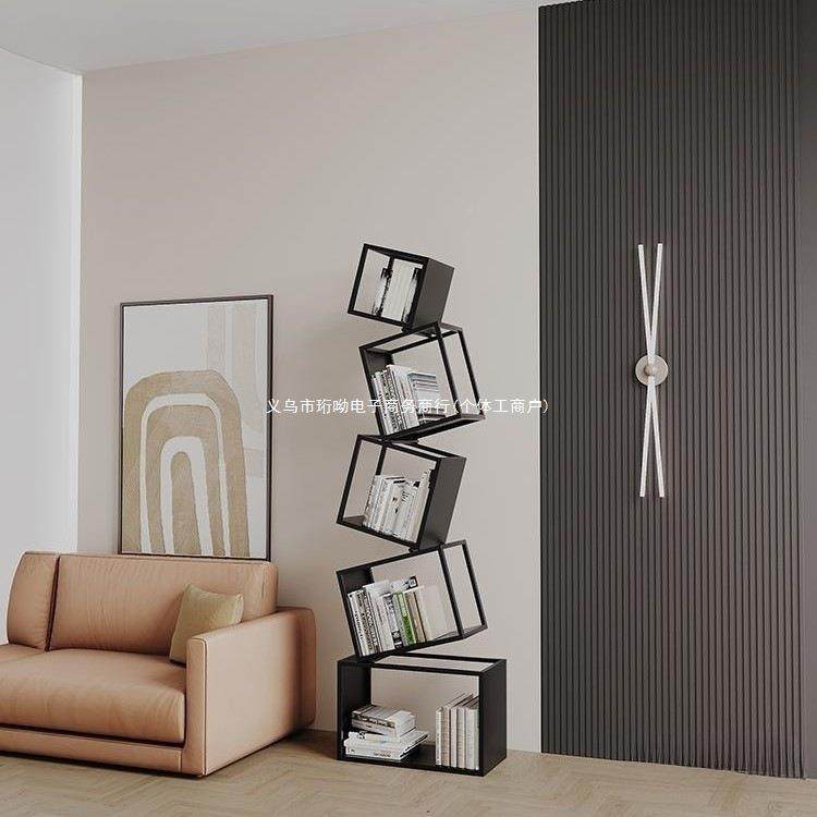 转角立式创意网异形红书架落地置物架客铁厅艺角简落书TFH柜现代