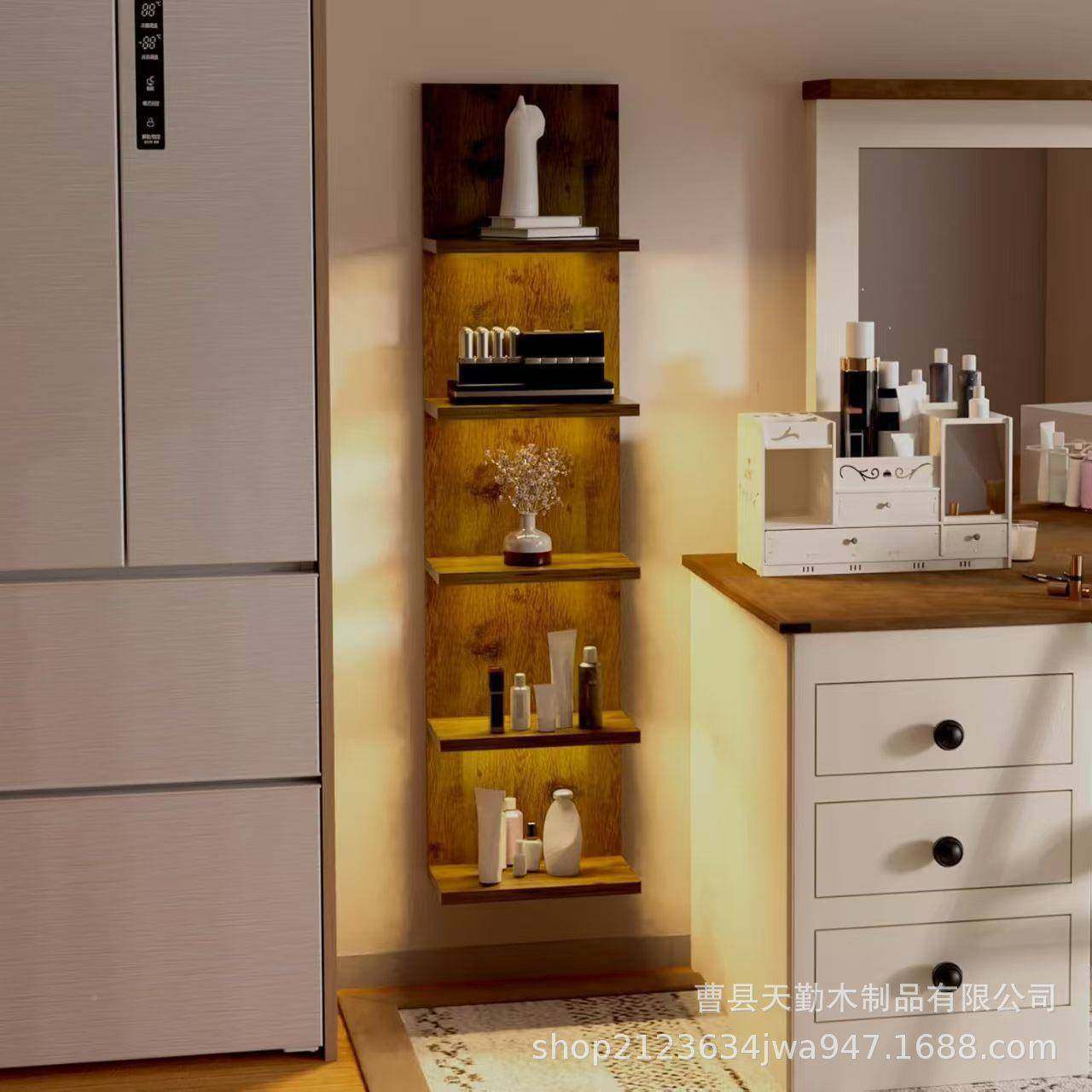 木质置物架墙简上约多层收纳架现代客厅壁式转角方形香水隔板装饰