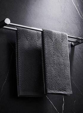 毛巾架双杆打孔室生卫间铬单杆挂毛FXU巾浴浴巾置物架壁挂镀式收