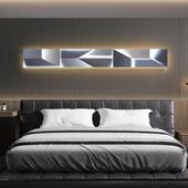 现代简约卧室床头装 饰画LED灯111HY623画横幅长温条客沙厅发画壁