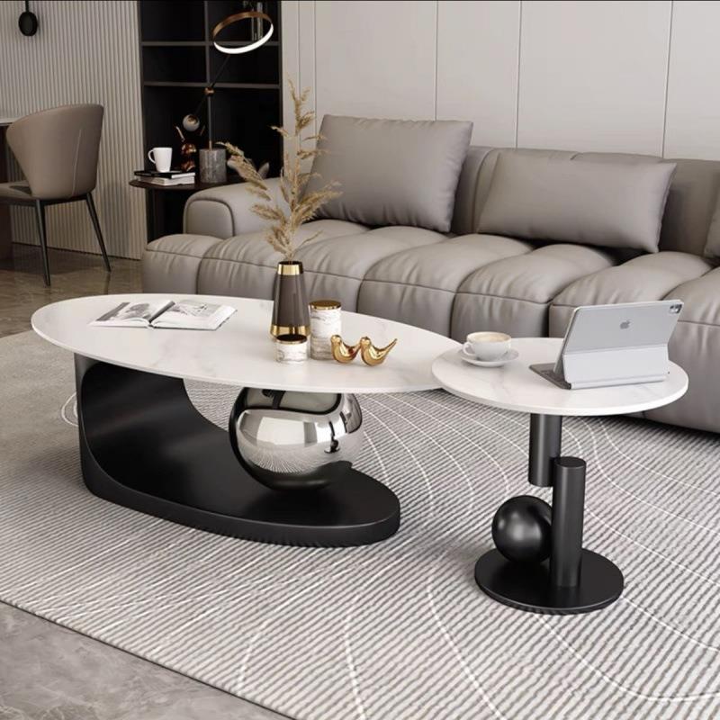 岩户板椭圆形茶几轻奢现代客桌厅DNU家用极简小型新款创意网茶红