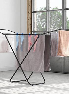 地阳台叠庭晒被大翼形晾衣可纳室内室LID院外家用落式晾衣杆