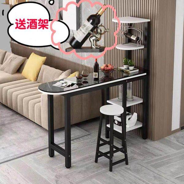 吧台一体家用高脚桌客厅隔断桌小户型阳台靠窗轻奢靠墙桌椅