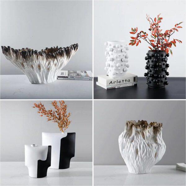 现代简约家居客厅电视柜茶几样板房民宿创意几何树脂干花装饰花瓶,家居饰品,花瓶,淘宝优惠券,粉丝福利购,淘宝优惠卷