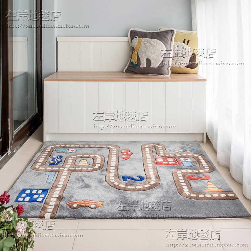 幼儿园早教卡通儿童房地毯客厅卧室书房阳台手工地毯卧室满铺可爱