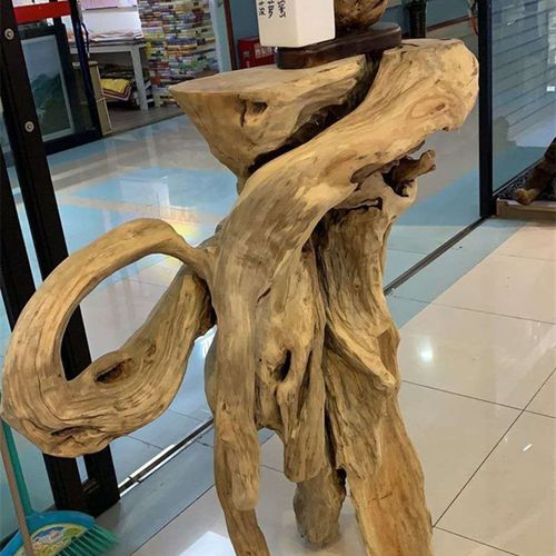 天然新款古木年华底座原木盆景客厅树根艺术摆件软装饰品根雕花架