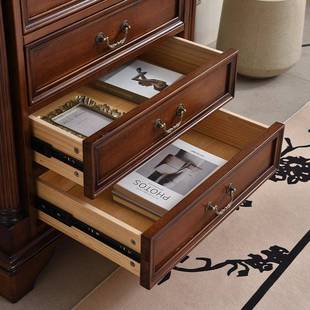 式 斗美屉组 斗柜木五斗实柜卧室七斗柜储厅物收纳柜客复古抽2401