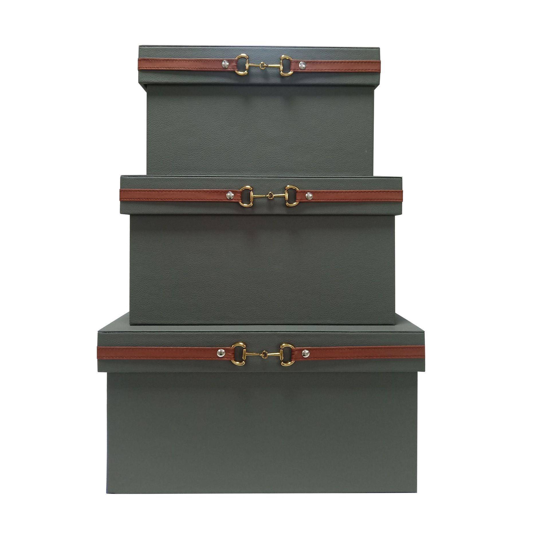 代简约样板售楼处衣帽皮间饰PS018品软装收纳现盒木质革工艺品摆