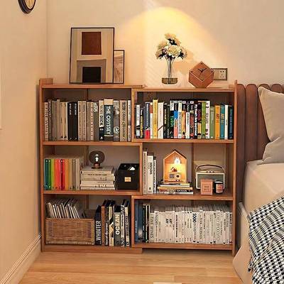 实木生板架可置伸SJ017510缩转角书柜床边落地物态架学生桌面书多层储物柜