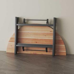 实木折叠圆桌餐桌家1用0C1010人1单酒独大圆木面板带转盘5人店圆