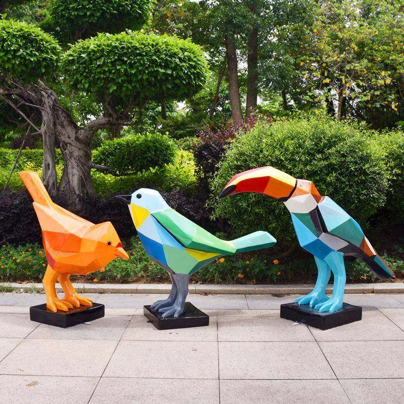 户商外园林景观几何块面小鸟玻钢雕塑AUS楼场景区动璃物盘装饰品,家居饰品,户外/庭院摆件,淘宝优惠券,粉丝福利购,淘宝优惠卷
