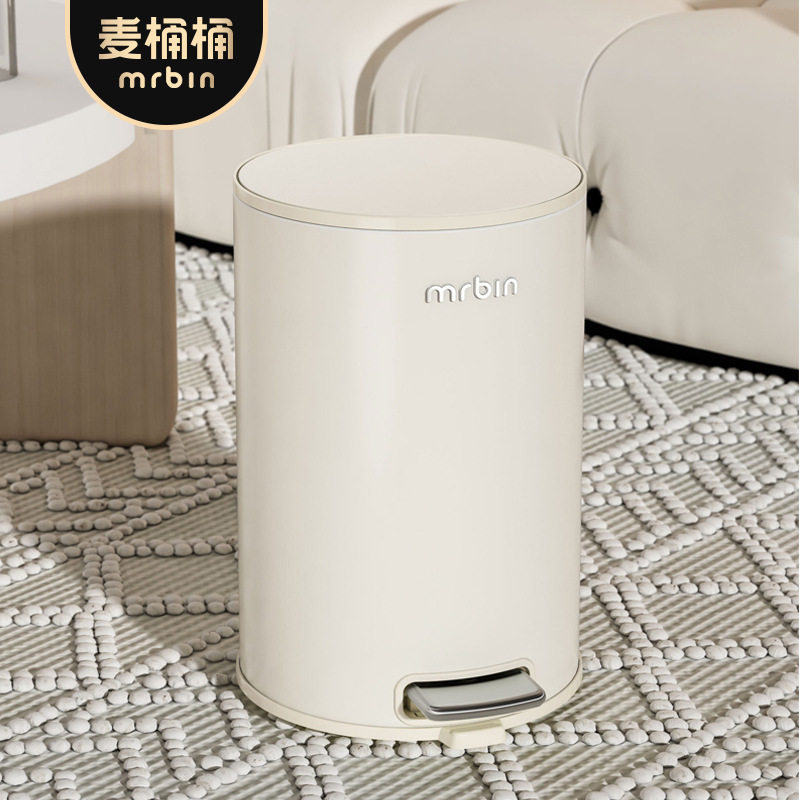 麦桶桶复古客厅家用垃圾桶带盖大号厨房卧室卫生间简约创意网红桶