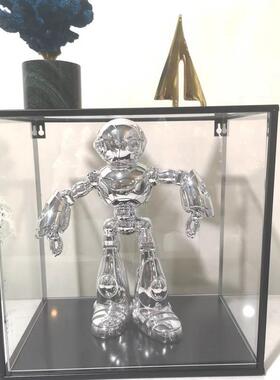 红现代创酒意树脂网雕塑机器人店客厅样板房玄电关视柜桌YC-22040