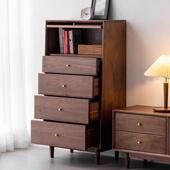 北美黑胡卧桃木木室五斗橱现代简约展示樱桃木储物柜收CBG 573纳