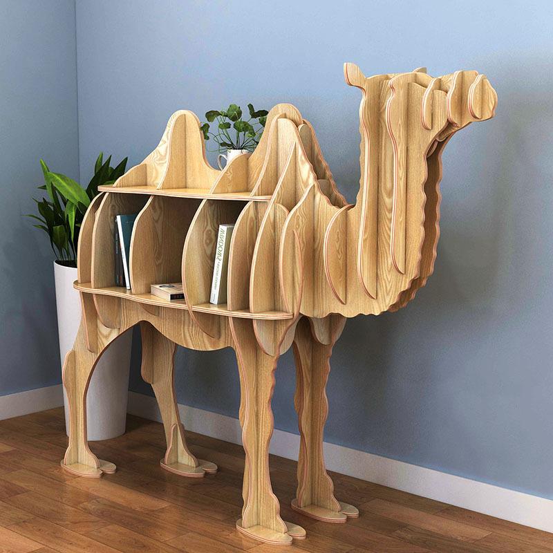 书架厅边WLL几简客易落地置架动造型创意造型收纳物装饰物摆件