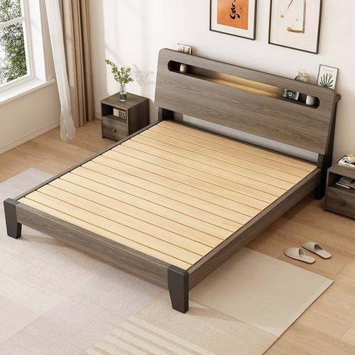 实木床现家代简约出租房用经济型1米2人床ZJX用大单床架1米床双8