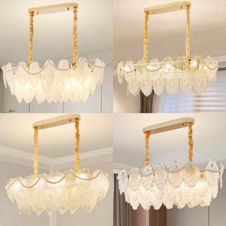 法式灯轻晶奢水玻璃灯奶443油风客厅2025红新款网餐厅灯设计师卧,家装灯饰光源,智能吊灯,淘宝优惠券,粉丝福利购,淘宝优惠卷