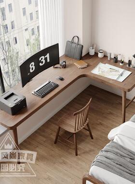 实木转角改飘书桌长ZX-72226短腿小桌子窗台低脚工窗作台阳台桌子高造