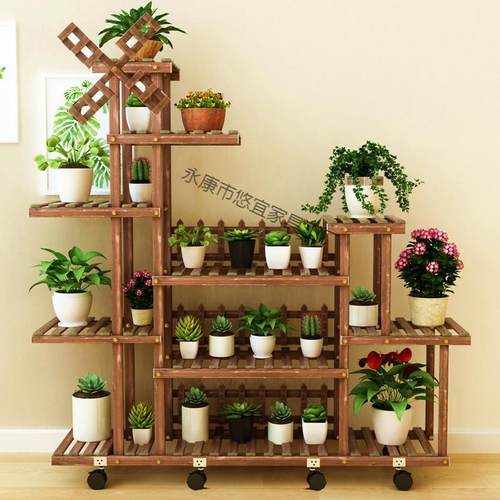 绿萝阳置架多肉简架易实木无品牌/台花架子室内植物物花盆客厅落