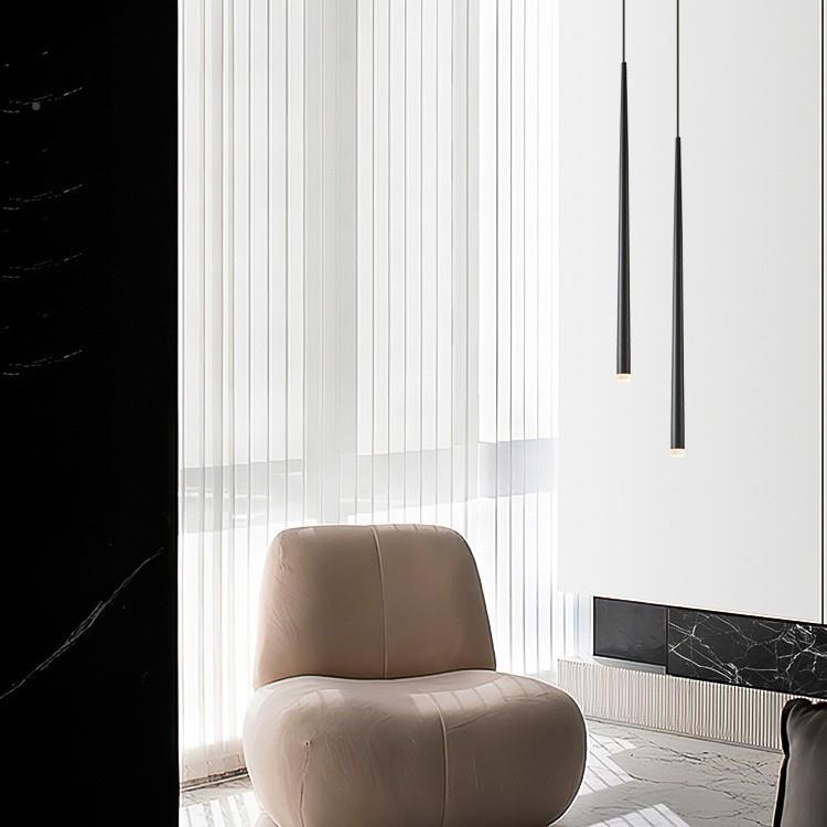 现代极简楼餐灯厅吊灯创意个性设卧计师公寓ML2022-6别墅梯黑色高