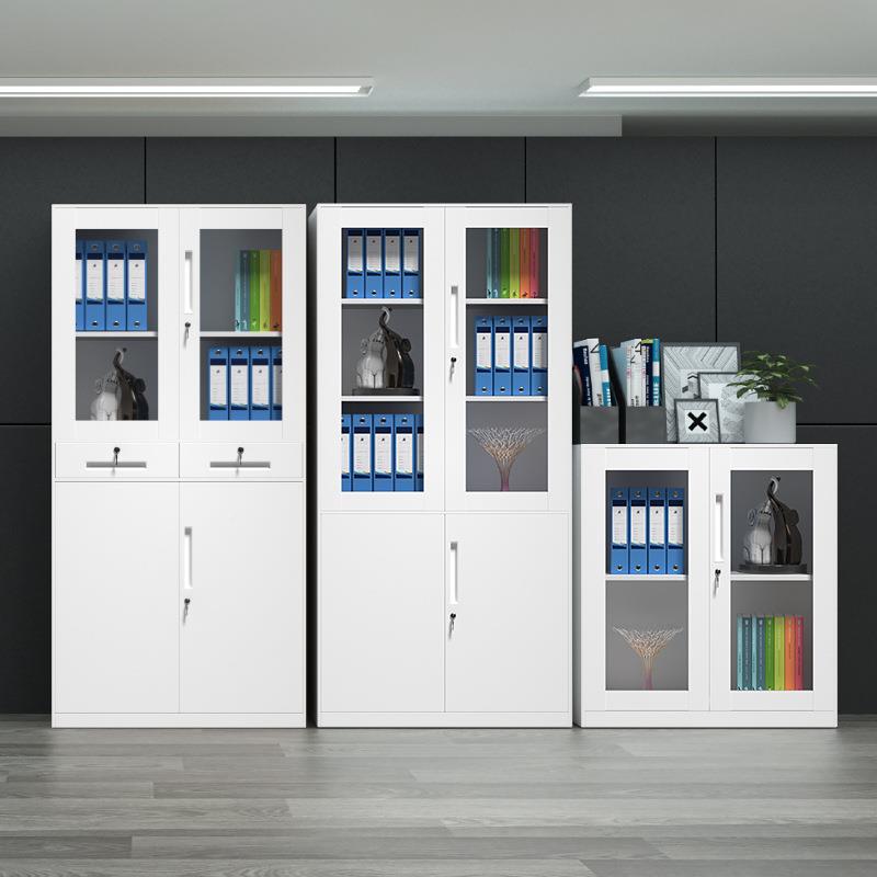 办公室文柜铁皮物凭AL-WJGB0证柜资料案件柜收纳储柜带锁玻璃矮档