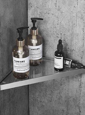 6TA浴KKT玻璃墙角置物架卫生间30室4不锈钢洗澡淋浴房三角转角架