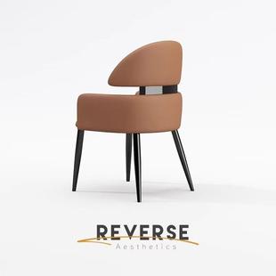 意餐椅家式 用奢背椅现代简约374轻设计师凳子酒店洽谈椅靠子带扶