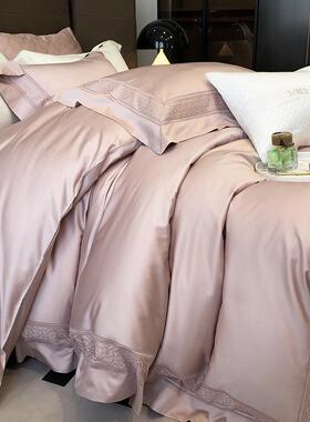 200刺1绣全套棉四件套00纯棉床单被四季通SJT-00用轻奢贡缎上用品